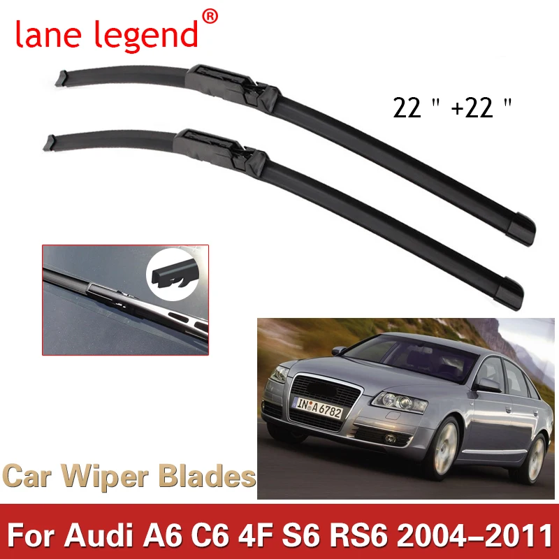 Lane Legend Wiper Lhd Spazzole Tergicristallo Anteriore Per Audi A6 C6 4F S6 Rs6 2004 - 2011 Parabrezza Parabrezza Finestra Anteriore 22 "+ 22"