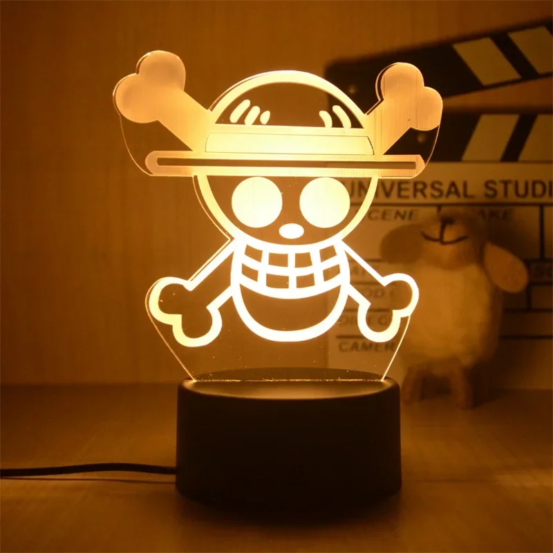 Anime One Piece Rufy 3D Lamp Led Night Lights Toys Nightlights Kids Bedroom Decoration Table Lampe Lampara Manga Gift