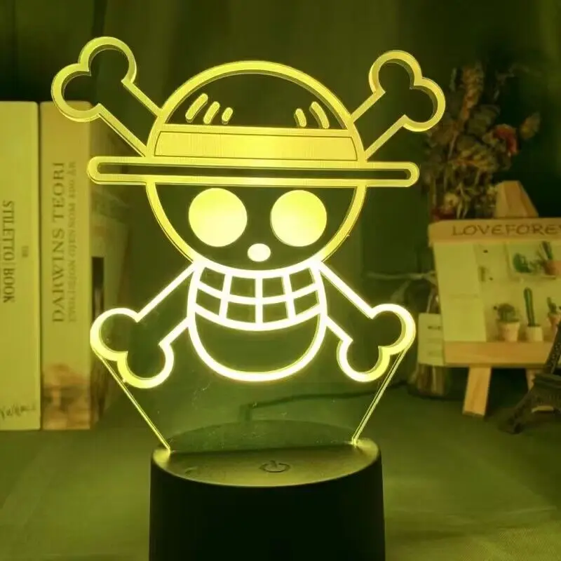 Anime One Piece Rufy 3D Lamp Led Night Lights Roronoa Zoro Toys Nightlights Kids Bedroom Decoration Table Lampara Manga Gift
