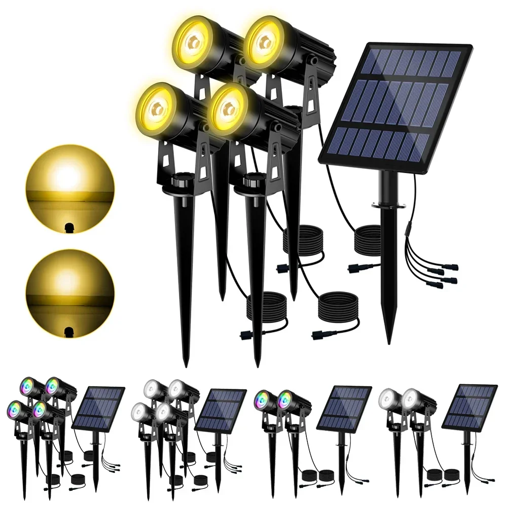Il Più Nuovo 3000K/6000K/Rgb Solar Led Light Outdoor Solar Spotlight Solar Garden Light Outdoor Ip65 Waterproof Lawn Lamp Wall Light