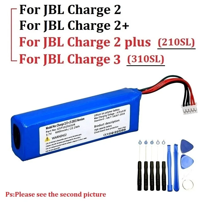 Due Versioni Originale Per Jbl Charge2 Charge 2 + 6000Mah Batteria 210Sl Per Jbl Charge 2Plus 310Sl Per Jbl Charge 3 Batteria Audio