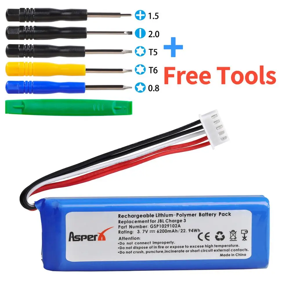 Batteria Ricaricabile Per Bateria 3 3.7V 6200Mah Per Bateria Jbl Charge 1Pc Per Jbl Charge 3
