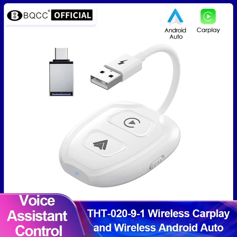 Bqcc Wireless Apple Carplay Android Auto Wireless Adapter 5.8 Ghz Wireless Carplay Dongle Per Apple Carplay Cablato Android