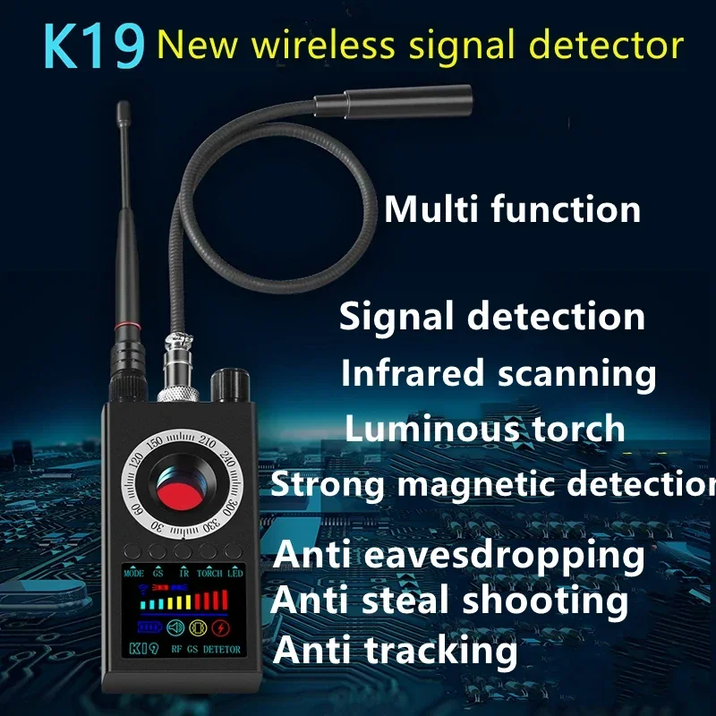 K19 Spy Hidden Camera Bug Detector Anti Radar Spy Camera Gps Tracker Gsm Wirletting Radio Scanner