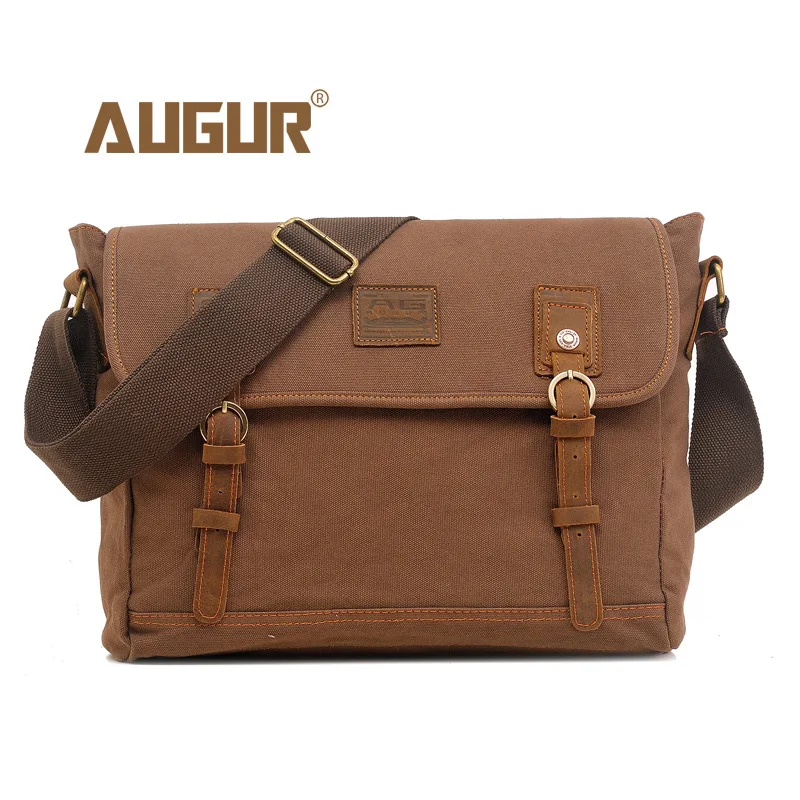 Retro Messenger Bag For Men Canvas Satchel Casual Briefcases Sacoche Homme Crossbody Shoulder Bag Vintage Sac Bandouliere Homme