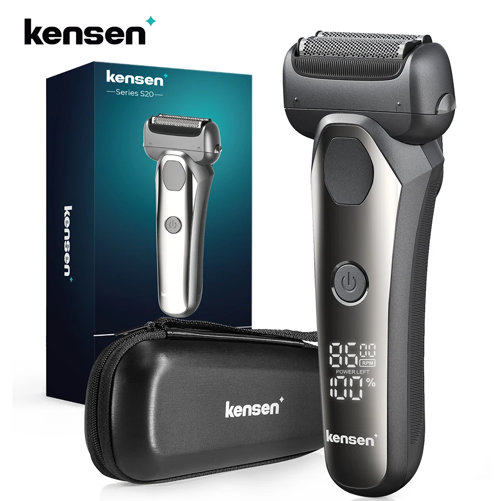 Kensen S20 Rasoio Elettrico Per Uomo 3D Floating Blade Lavabile Type-C Usb Ricaricabile Barba Rasoio Trimmer Macchina Per Barbiere