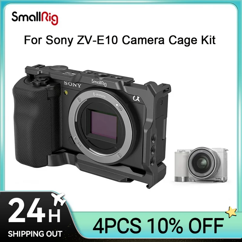 Smallrig Per Sony Zve10 Gabbia Per Fotocamera Con Maniglia A Gabbia In Silicone Built-In Arca Piastra A Sgancio Rapido Cage Rig Kit Per Sony Zve10 353