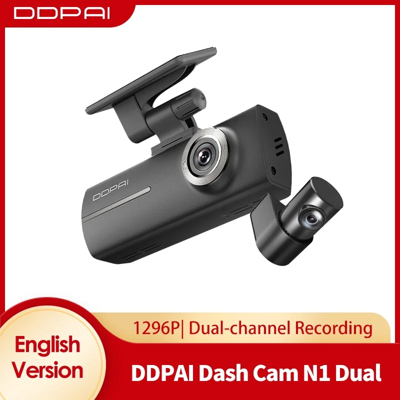 Ddpai Dash Cam N1 Dual Front & Rear Recording Nightvis 1296P Dash Cam Recorder