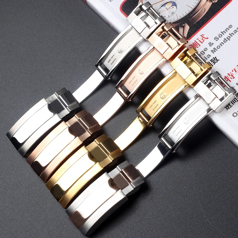 Cinturini Chiusura Fibbia Pieghevole Per Il Ruolo Di Gomma Della Cinghia Di Cuoio Fibbia Chiusura Submariner Cosmograph Daytona Gmt-Master Accessori