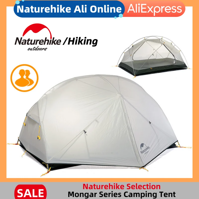 Naturehike Mongar Tenda Da Campeggio Ultraleggera 2-3 Persone 15D Nylon Glamping Doppio Strato Tenda Blu Da Esterno Impermeabile Da Viaggio Escursioni