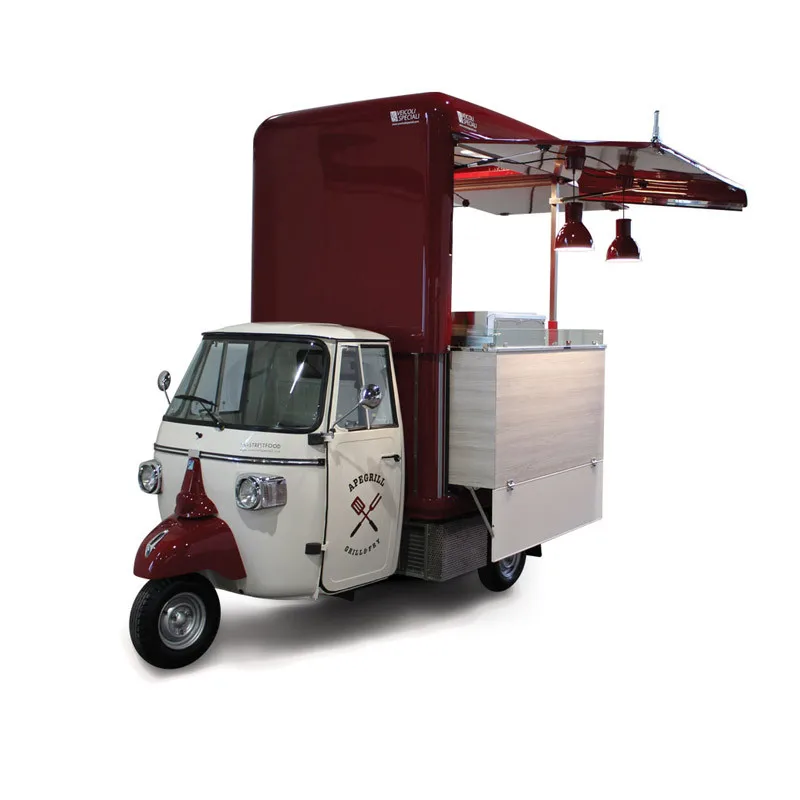 Street Sale Beer Bar Ice Cream Truck Electric Piaggio Ape Car Triciclo Fast Food Carrello Prosecco Van