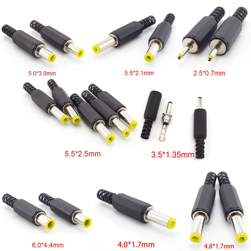 2/10X Dc Maschio Jack Power Plug Adapter Adapter 3.5X1.35Mm 4.0X1.7Mm 4.8X1.7Mm 5.5X2.1Mm 2.5 Maschio Jack Socket Adapter Audio Cctv