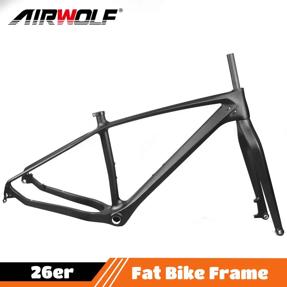 Airwolf 26Er Telaio Fatbike In Fibra Di Carbonio 197*12 Dimensioni Disponibili Telaio Fatbike Full Carbon Bb100 Telaio Bici Da Neve Con Forcella