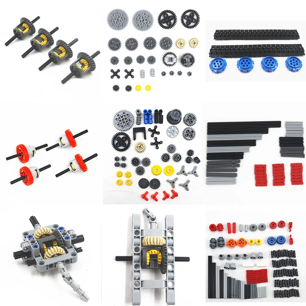 Moc Technical Parts Bulk Pin Liftarm Bricks Studless Beam Axle Plug Connector Panel Gear Building Block Set Compatibile Con Lego