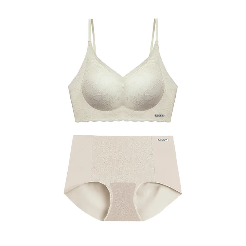 Kissy Ladies Underwear Together Small Breasts Without Rims Suit Vest Type Movement Non-Trace Sleep Bras