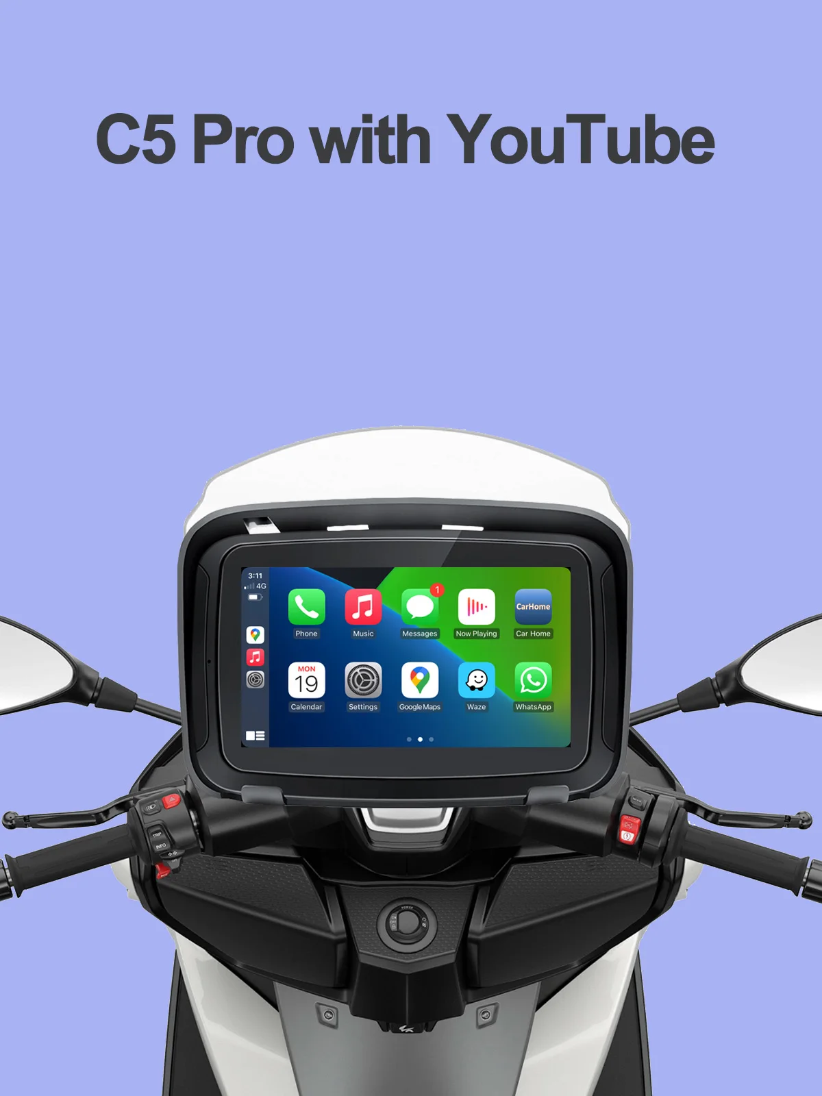 Carplay Para Moto Navigatore Gps Android Auto Per Navigatore Moto Ipx7 Android 5 Pollici Display Automatico Navigazione Dello Schermo