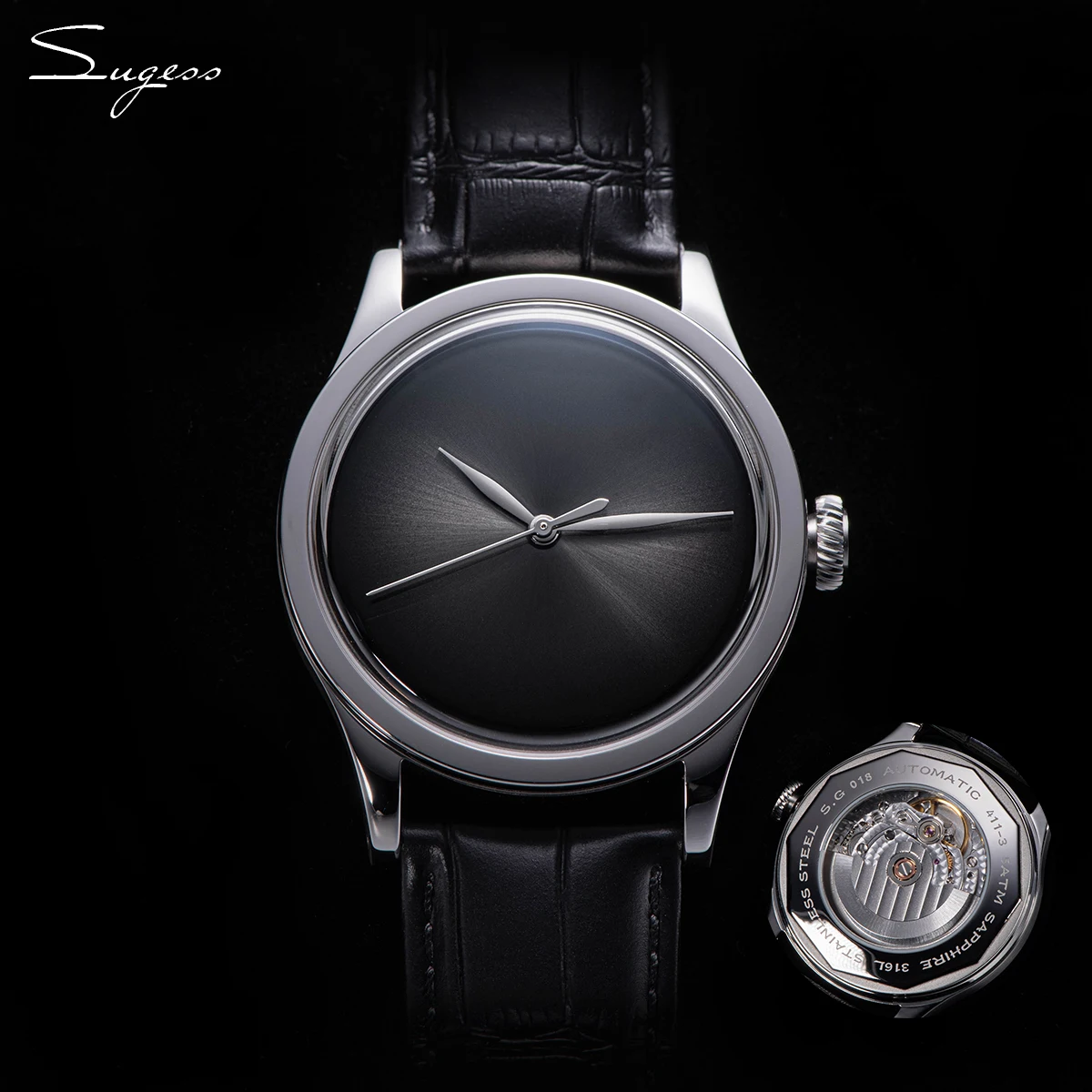 2023 Sugess Watch Men 38Mm Minimalism Automation Orologi Da Polso Meccanici Per Tianjin Movement Dome Sapphire Crystal Simple New