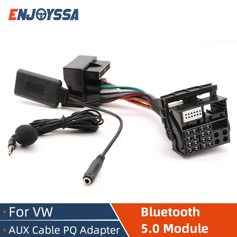 Bluetooth-Compatible 5.0 Module Radio Aux Receiver Cable Adapter With Mic For Vw Mib Radio Rns510 Rns310 315 Rcd210 For Skoda