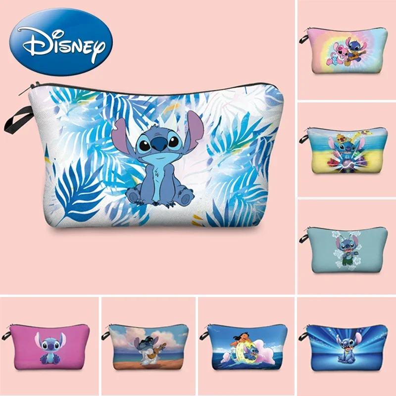 Disney Anime Figure Lilo & Stitch Makeup Bag Kawaii Cosmetic Bag Stitch Wash Bag Astuccio Per Ragazze Regali Di Natale