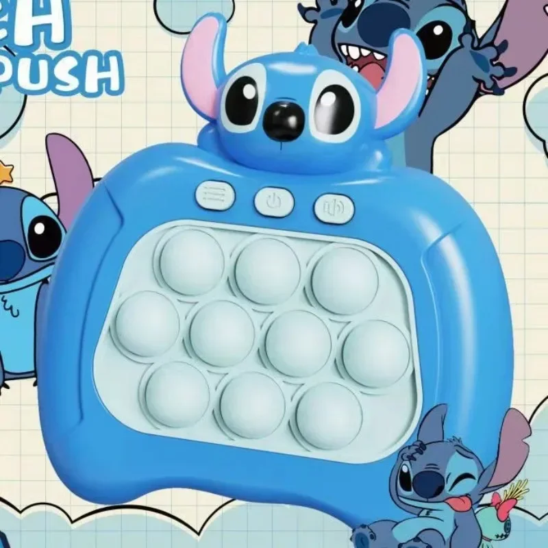 Disney Stitch Mickey Toy Cartoon Quick Push Game Console Puzzle Press Toy Spiderman Kawaii Gift For Kids