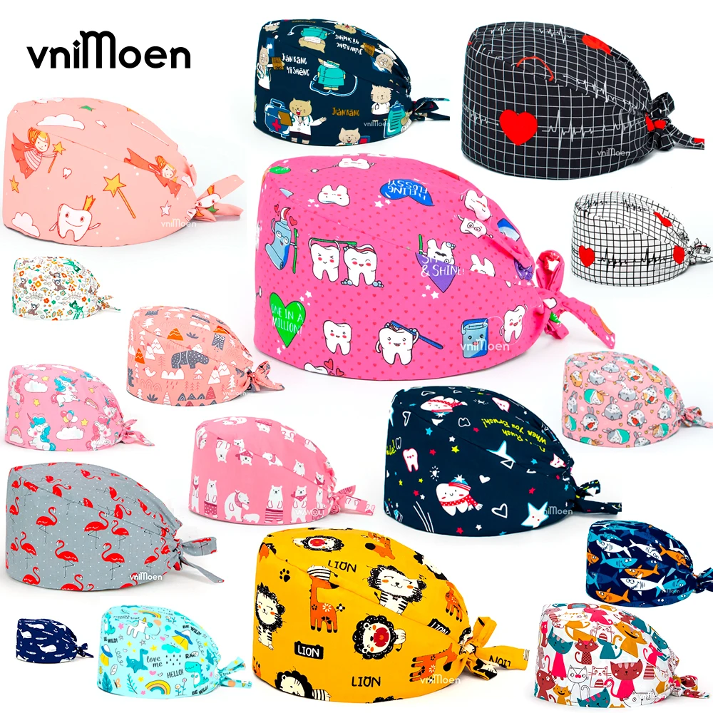 Cartone Animato Sombrero De Enferera Pet Ospedale Dentista Cap Dentista Cap Beauty Scrub Cap Cotone Femminile Medico Chirurgico Cap Infermiera Cap
