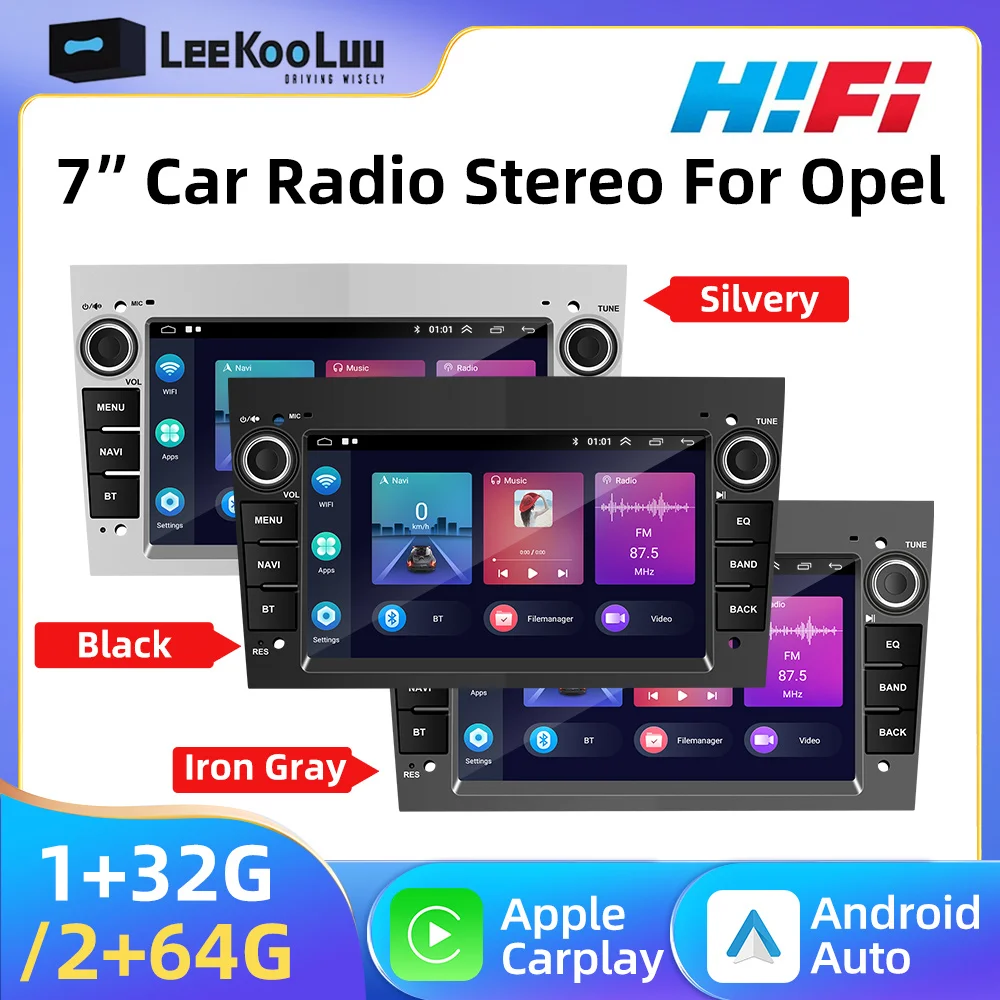 Leekooluu Carplay Android Auto Radio Per Opel Astra J H Vauxhall Vectra Antara Zafira B Corsa Multimedia Player 2Din Autoradio