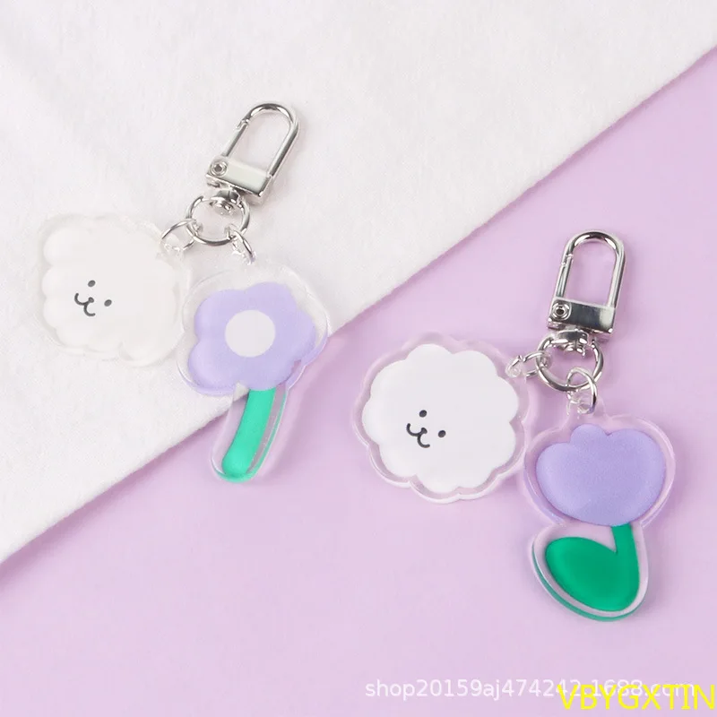 Simpatico Portachiavi Fiore Orso Coreano Per Airpods Portachiavi Auricolare Per Huawei Xiaomi Samsung Accessori Per Auricolari Portachiavi