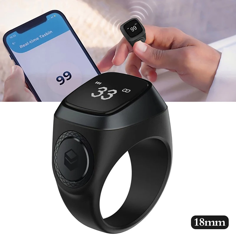 Smart Counter Ring Per Musulmani Zikr Digital Tasbeeh 5 Promemoria Tempo Di Preghiera Bluetooth Tasbih Tally