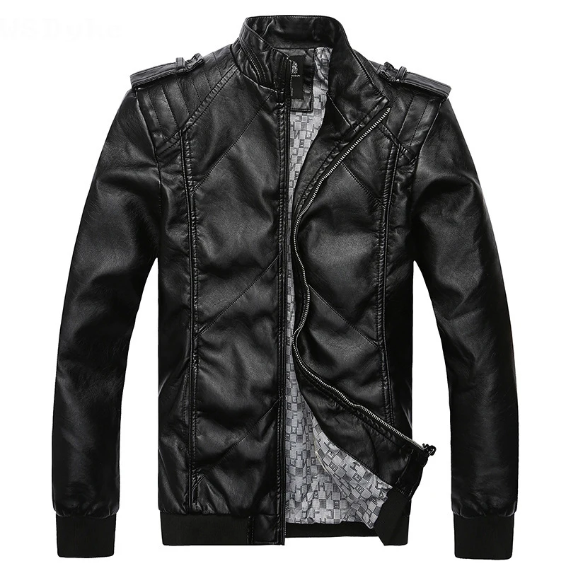 Spring New Fashion Slim Giacca Pelli Moto Uomo Colletto Alla Coreana Di Alta Qualità Vètement Homme Cuir