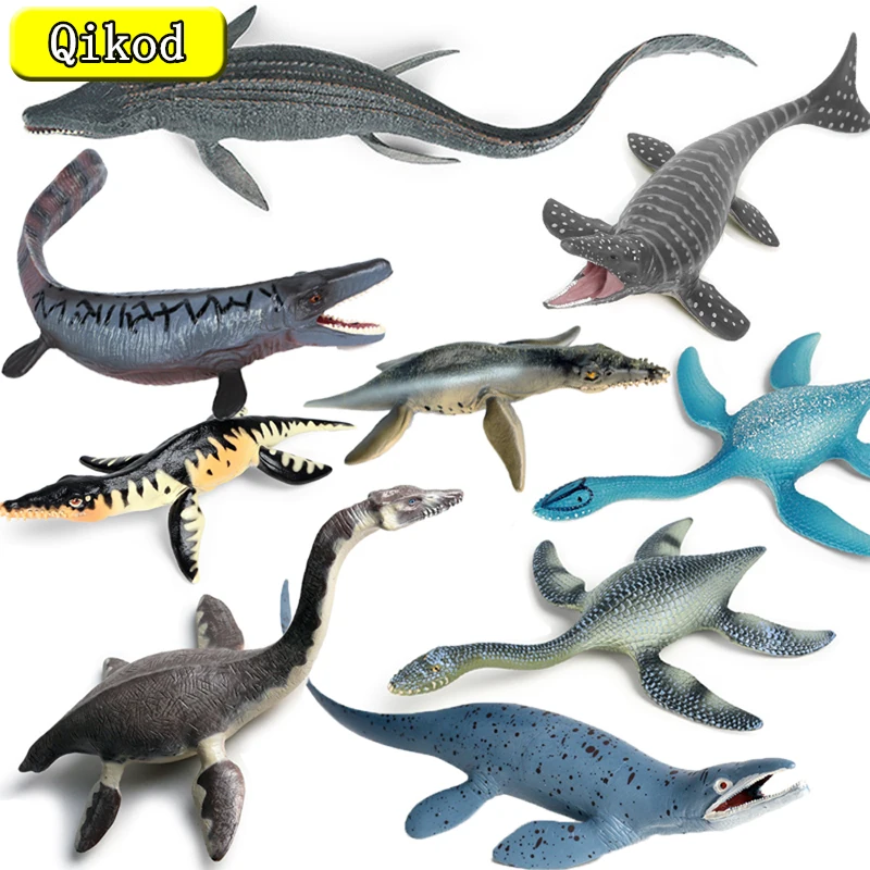 Ocean Marine Life Simulation Dinosaur Animal Model Plesiosaur Mosasaurus Action Figures Jurassic Dinossaur World Model Giocattolo Per Bambini