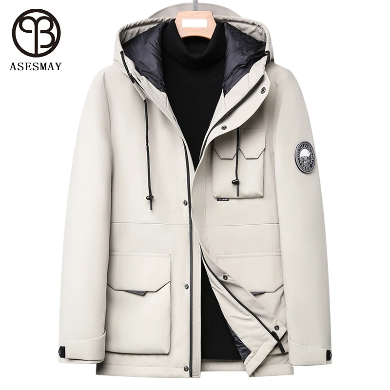Inverno Uomo 90% Piumini D'Oca Bianca Con Cappuccio 2021 Moda Addensare Cappotti Caldi Piumini Sciolti Parka Uomo Wellensteyn