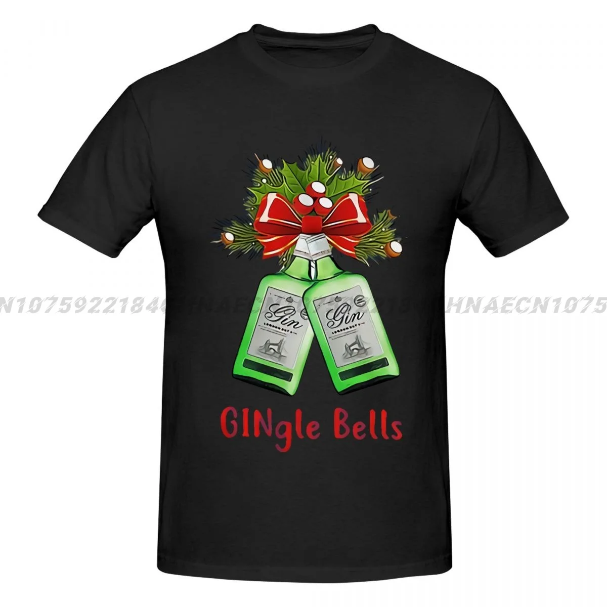 Gingle Bells Christmas Top Tee T Shirt Gin Tonic Fan Idea Regalo Regalo Uomo Lady L360 Girocollo Top T-Shirt
