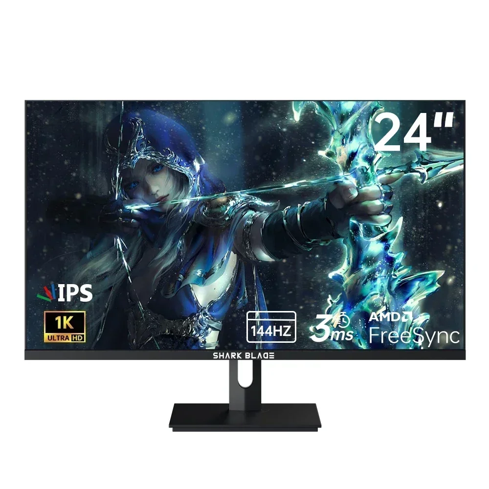 Monitor Da 24 Pollici 1K 144Hz Pc Gamer Ips Gaming Screen Display Computer Hdmi Con Staffa Rotante