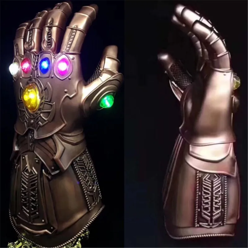 1: 1 Guantes De Guerra De Thanos Con Luz Led, Cosplay, Disfraz De Halloween, Accessori Endgame 4 Quantum