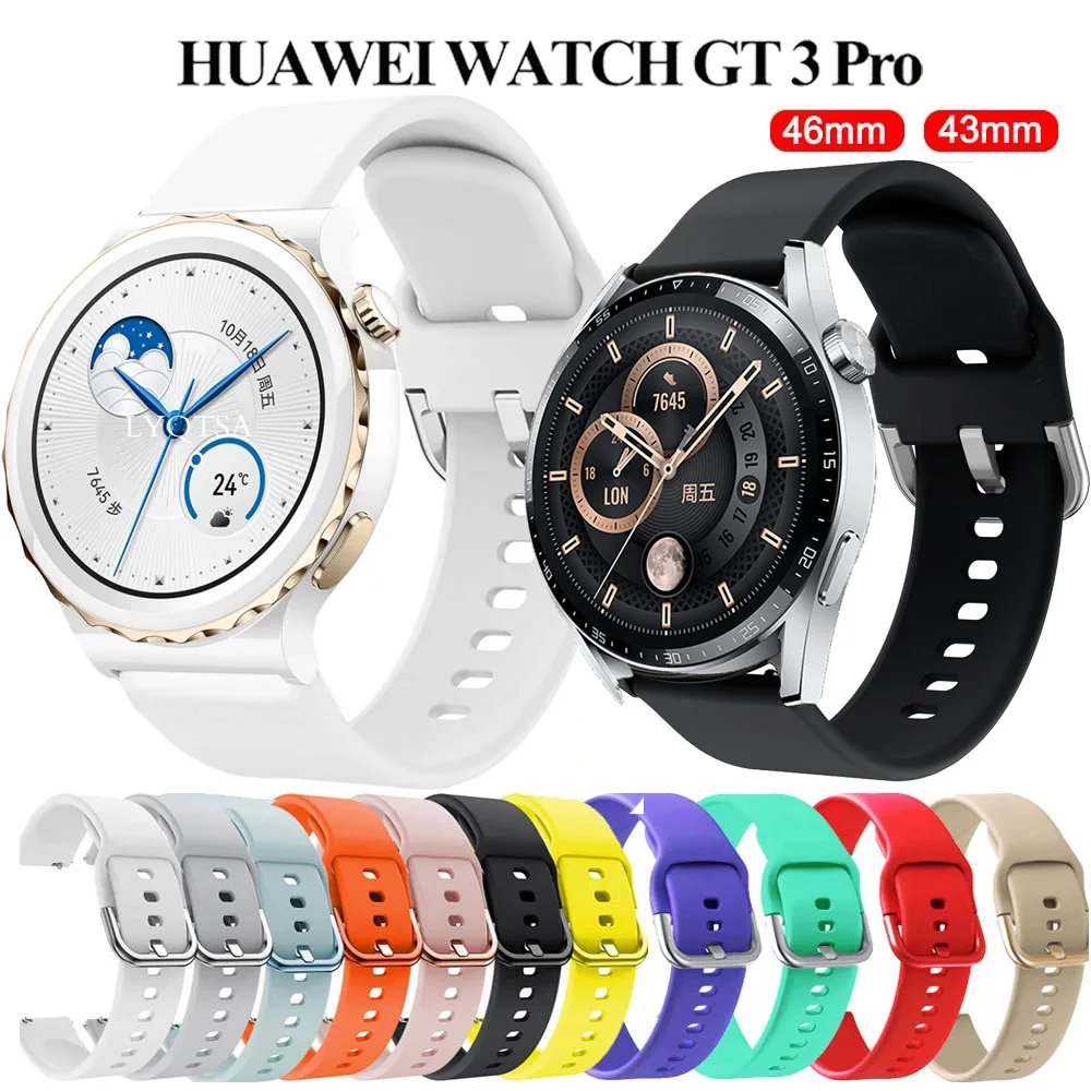 20 22Mm Cinturino In Silicone Per Huawei Watch Gt 3 42Mm 46Mm/Gt Runner/Gt 2 Pro/Gt 3 Pro 43 46Mm Bracciale Huawei Watch 3 Pro Watchband