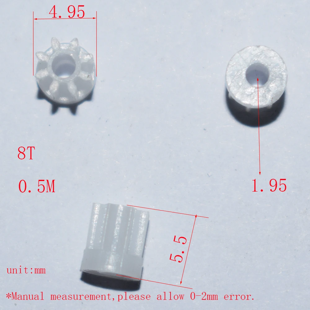 10/100P 8T 2Mm Foro Ingranaggio In Plastica Con Gradini 0.5M Dron Rc Auto Aereo Robot Giocattoli Per Bambini Per Ragazzi Accessori Per Bambini Fai Da 