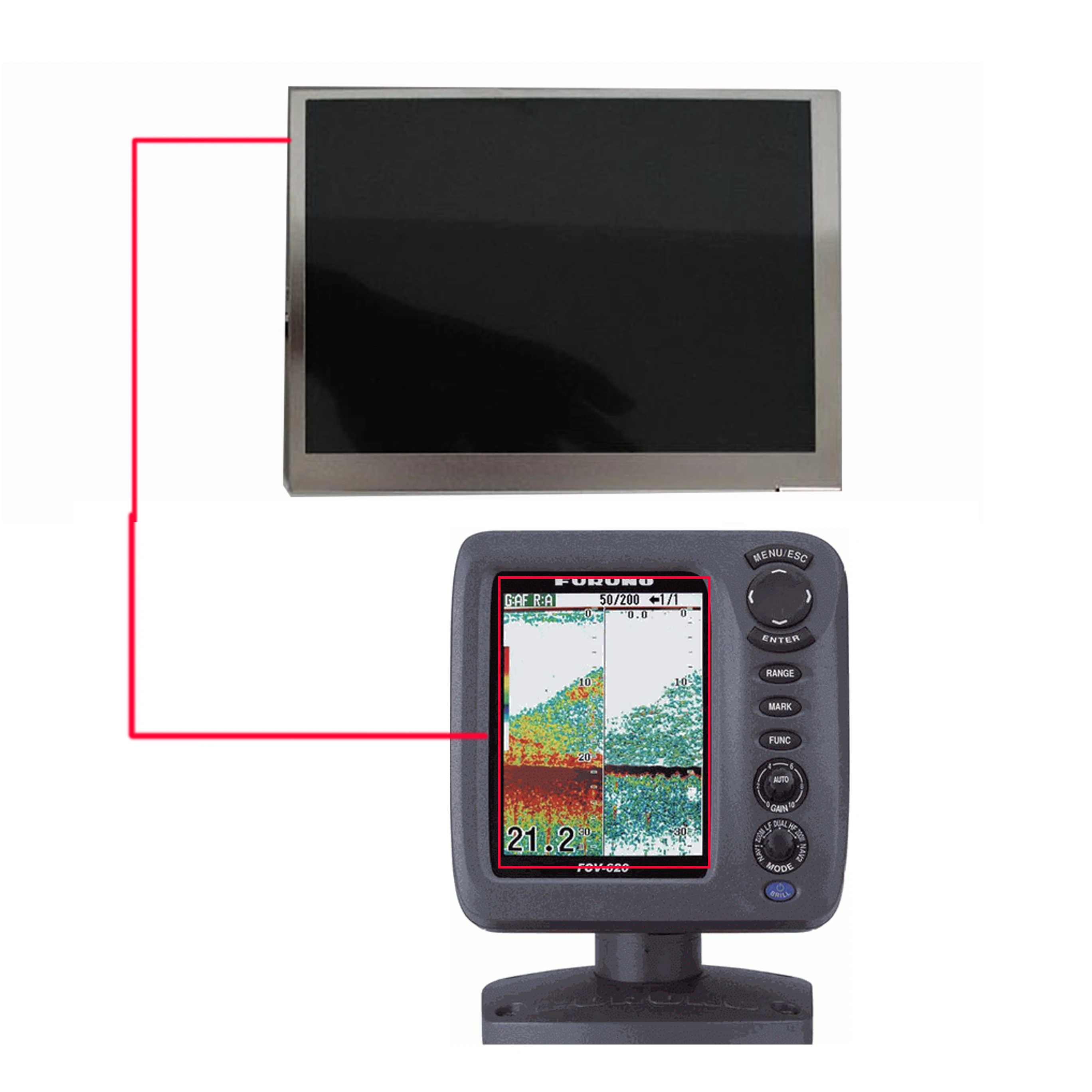 Schermo Lcd Da 5.6 "Per Furuno Fish Finder Fcv-620