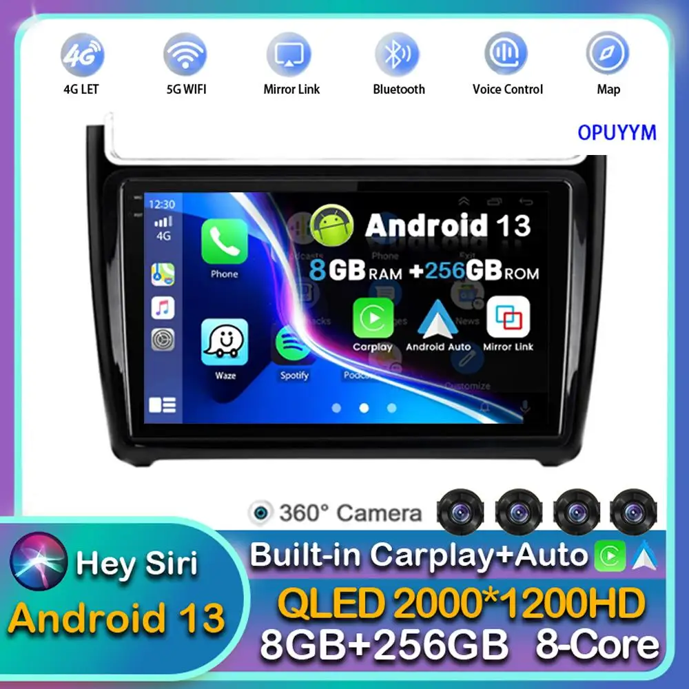 Android 13 Carplay Autoradio Per Volkswagen Vw Polo Sedan 2008 2009 2010 2011 2012 2013 2014 2015 Lettore Multimediale Stereo Gps