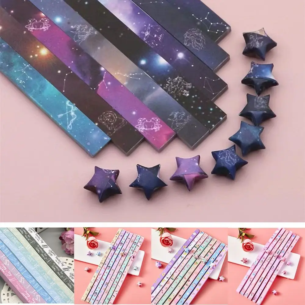 540 Fogli Single Sided Star Origami Paper Colorful Art Craft Star Paper Strip Best Wishes Cartoon Lucky Star Origami Kids Gift