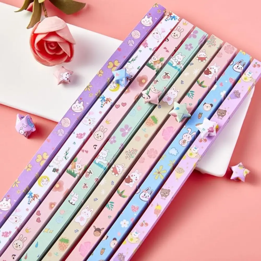540 Fogli Colorati Star Origami Paper Single Sided Art Craft Star Paper Strip Cartoon Best Wishes Lucky Star Origami Kids Gift