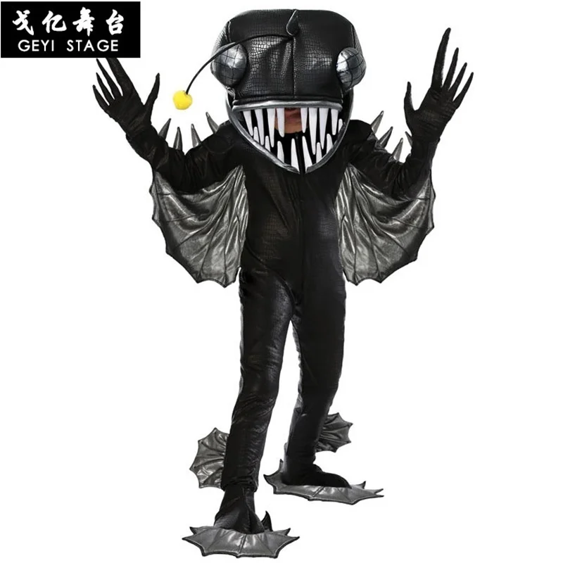 New Fancy Kid Boy Anglerfish Costume Fish Animated Halloween Christmas Cosplay Costume Per Uomini Adulti Tuta Intera