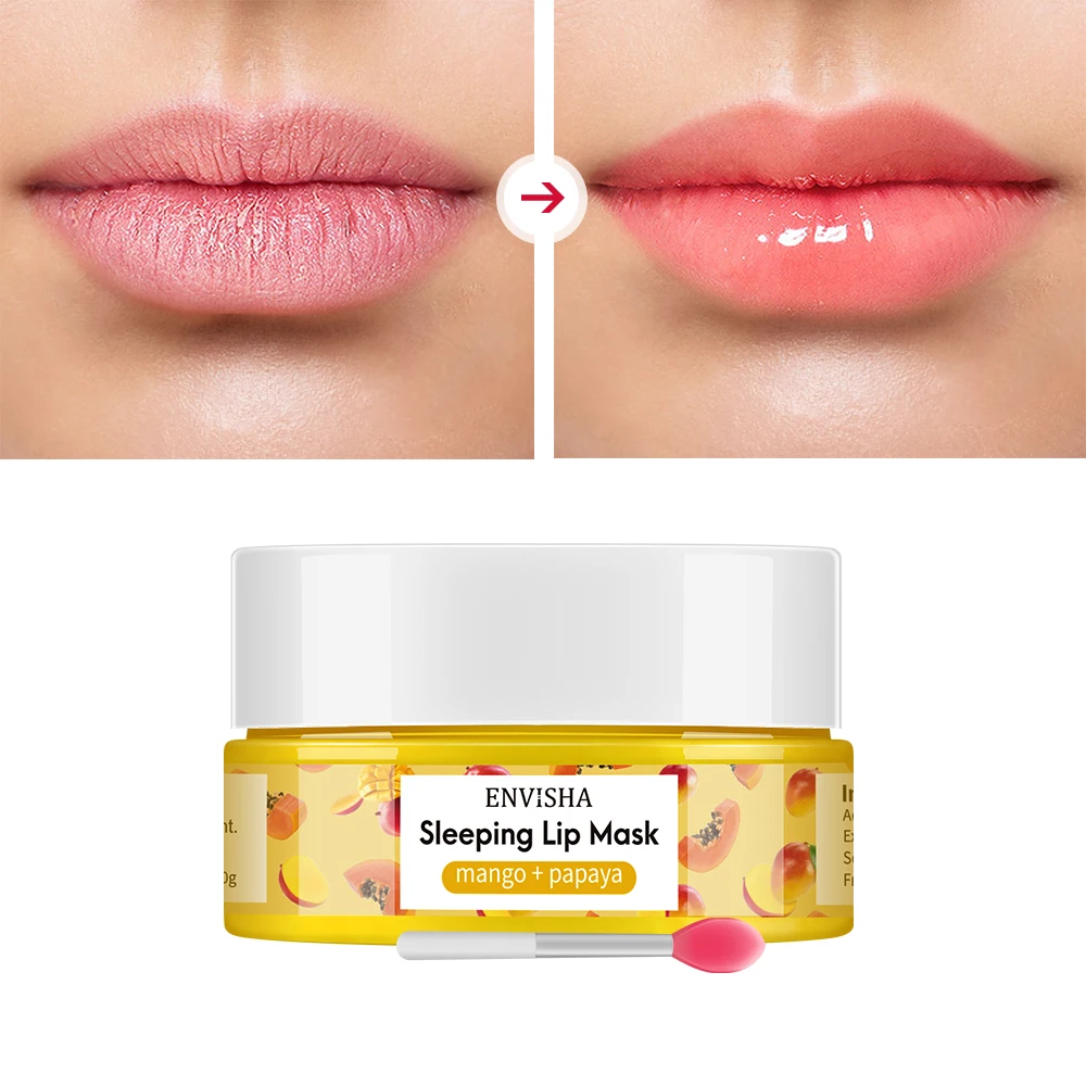 Advisha Mango Lip Sleep Mask Night Sleeping Maintenance Idratante Fade Lip Lines Balsamo Per Le Labbra Nutriente Cura Della Pelle Bellezza Salute