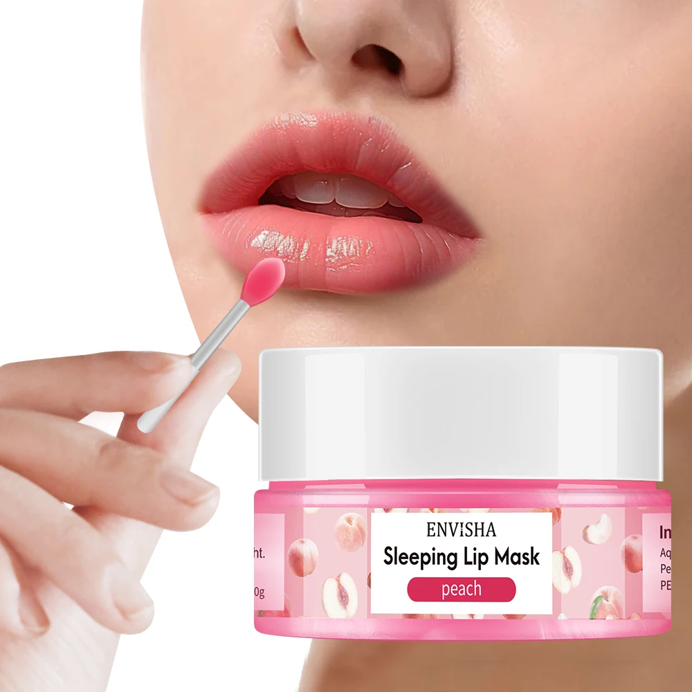 Advisha Peach Lip Sleep Mask Night Sleeping Maintenance Idratante Fade Lines Balsamo Nutriente Cura Della Pelle Beauty Health 20G