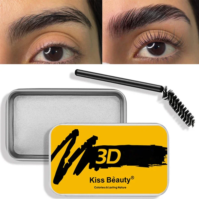 1Pc Cera Per Sapone Per Sopracciglia Con Pennelli 3D Fluffy Feathery Sopracciglia Pomata Gel Per Lo Styling Delle Sopracciglia Trucco Sapone Brow Scul
