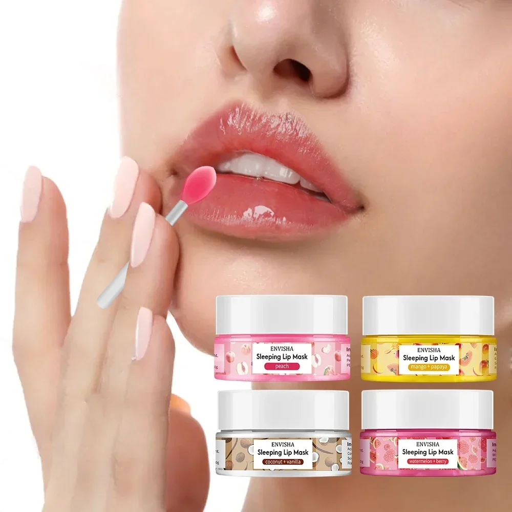 Advisha Coconut Lip Sleep Mask Night Sleeping Maintenance Idratante Fade Lines Balsamo Nutriente Cura Della Pelle Beauty Health 20G