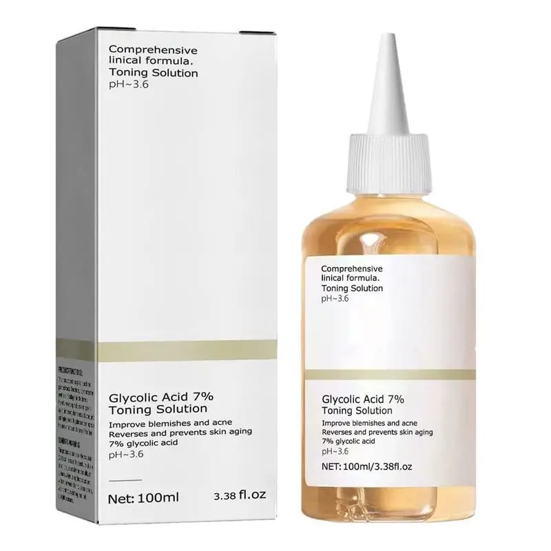 100Ml Olio Per Il Viso Riparatore Nutriente Delicato Toner All'Acido Glicolico Essenza Per Il Viso Acido Glicolico Soluzione Tonificante Al 7%