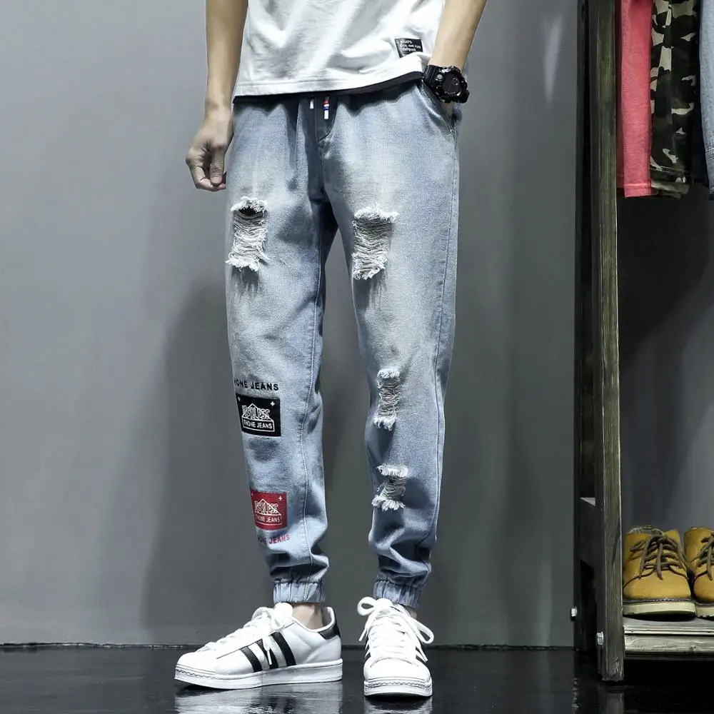 Modis Jeans Homme Ripped Ripped Jeans For Men Streetwear Pants Hip Hop Denim Calça Jeans Masculina Kot Pantolon Uomo Vaqueros