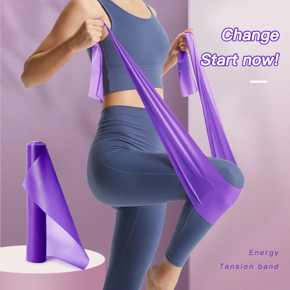 Yoga Pilates Stretch Resistance Band Elastic Bands For Fitness Exercise Fitness Equipment Natural Rubber Gym Dropshipping