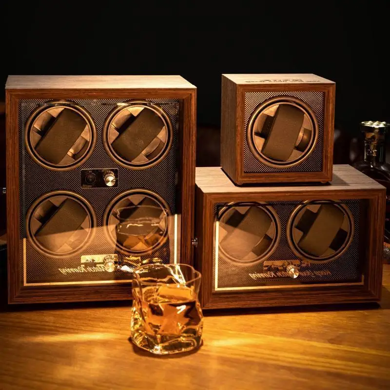 Per Rolex 4 Winders Box Rotator Watch Holder Custodia In Legno Winding Watch Cabinet Clock Storage Box Personalizza Il Logo Sulla Scatola