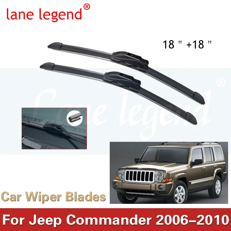Spazzole Tergicristallo Anteriore 18 "+ 18" Per Jeep Commander 2006-2010 Fit U Gancio Braccio Anteriore Tergicristalli Accessori Auto
